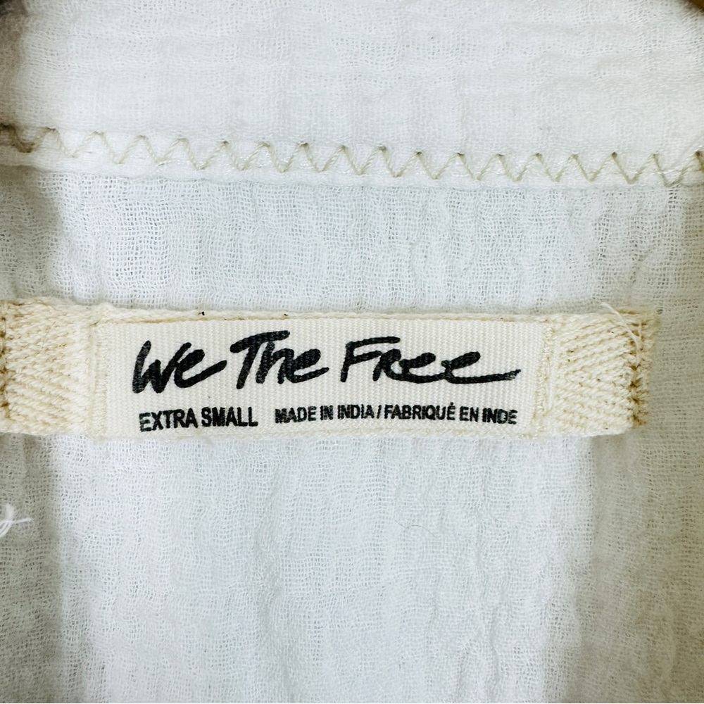 Free People We The Free Summer Daydream Buttondown Gauze XS Ivory Boho Casual - Picture 6 of 12